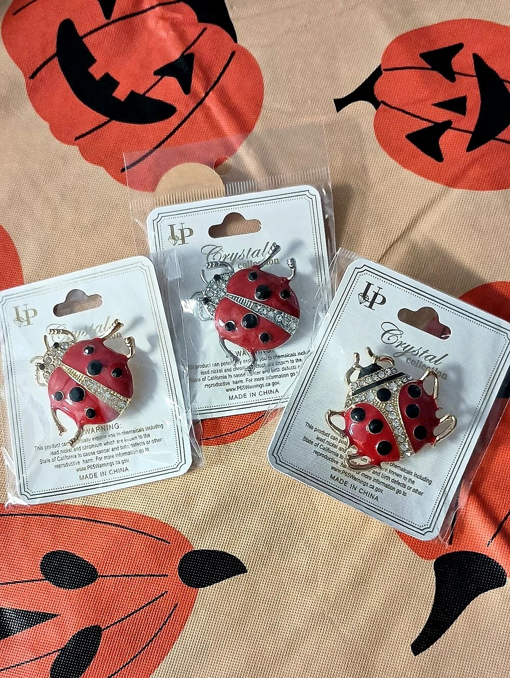 3pc Women's FashionLadybug Brooch Bundle